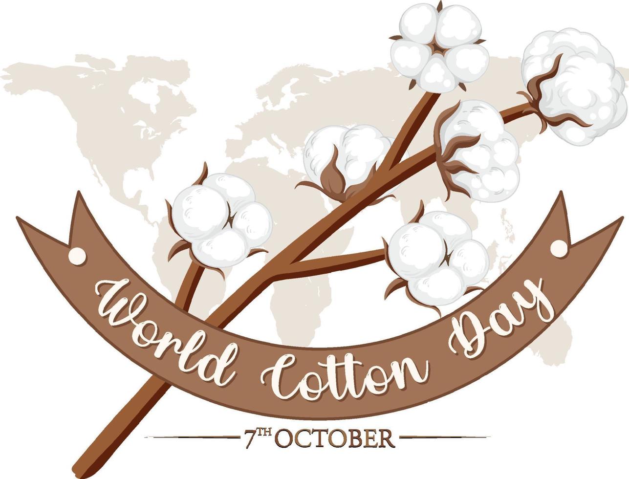 plantilla de banner del día mundial del algodón vector