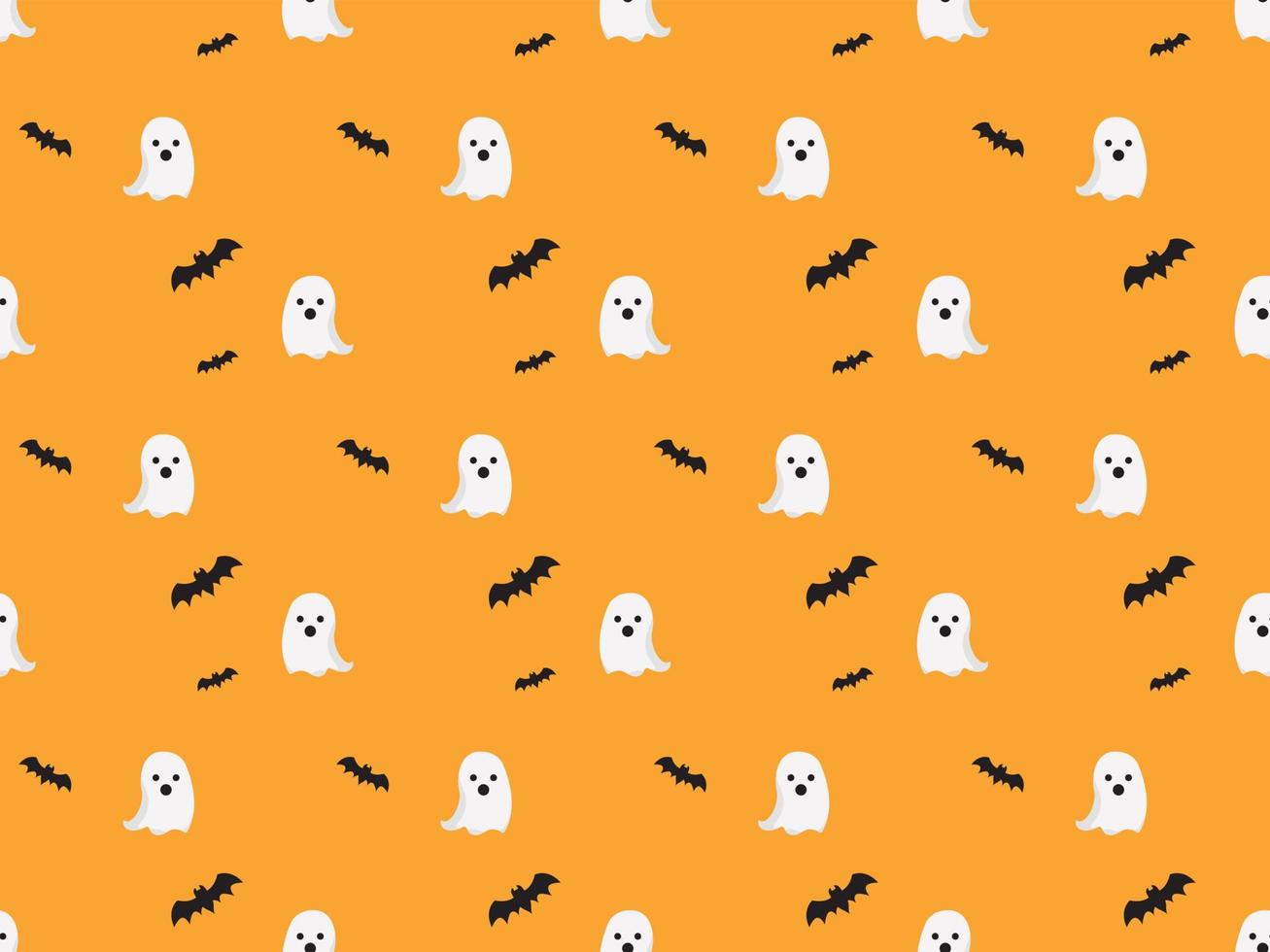 halloween horror bat spider ghost seamless art modern pattern ...