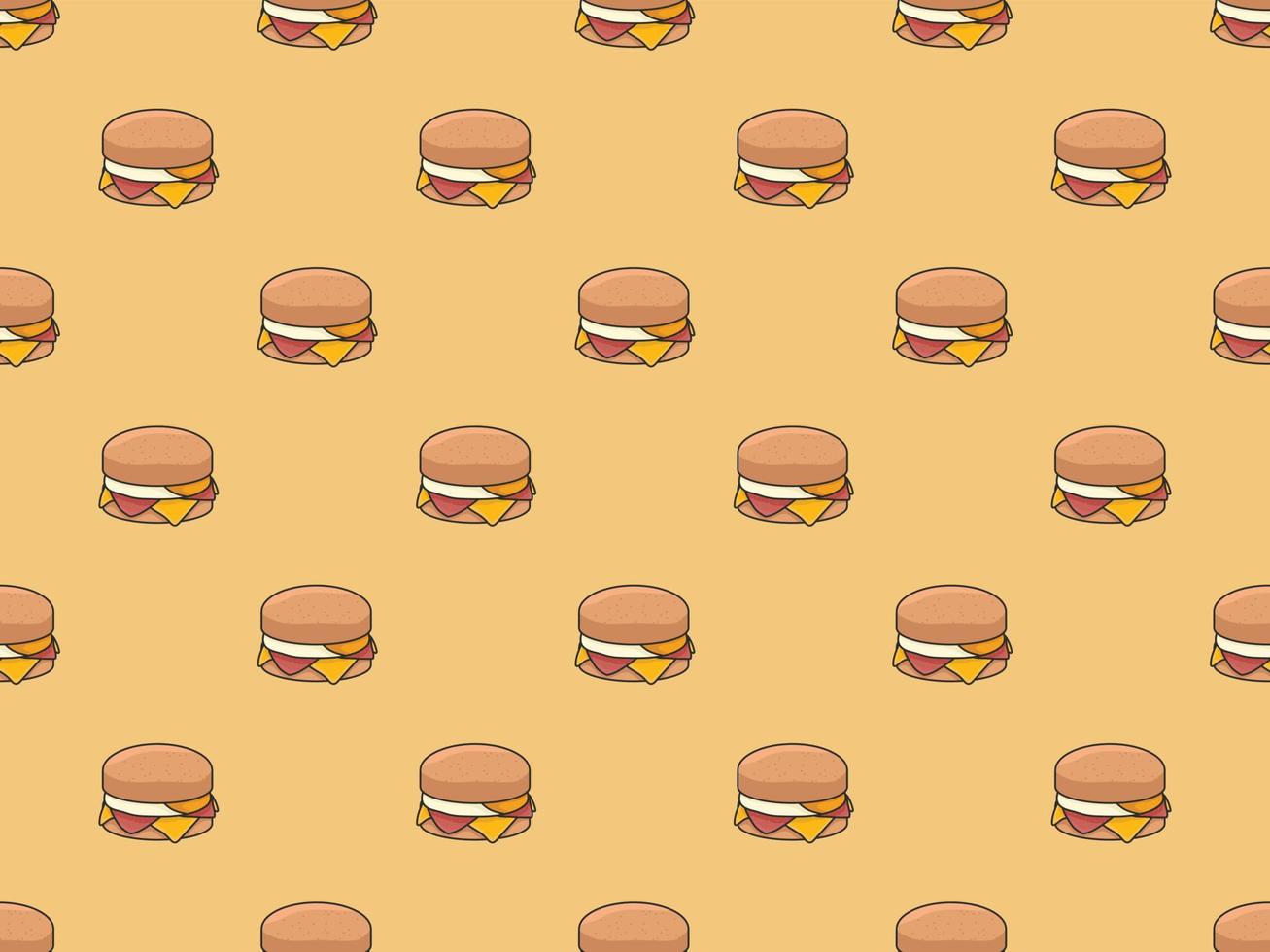 hamburguesa de huevo arte sin costura patrón moderno elemento de fondo doodle plano dibujos animados vector ilustración