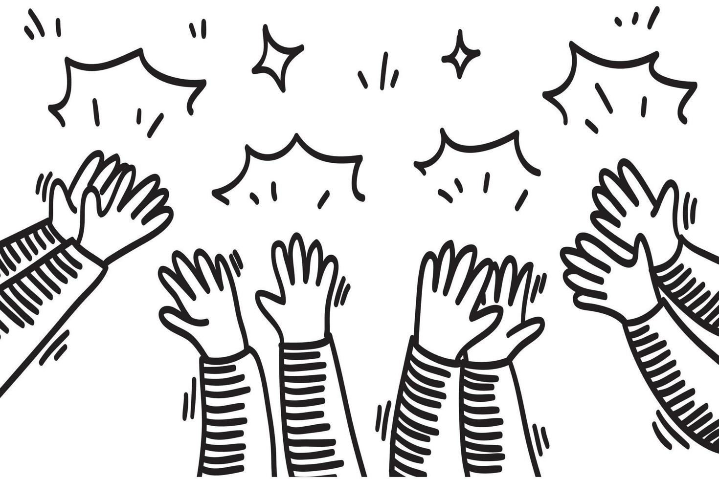 Applause hand draw. Vector illustration.