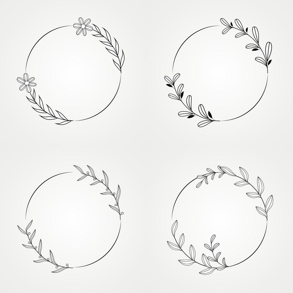 floral botanical frame vector design