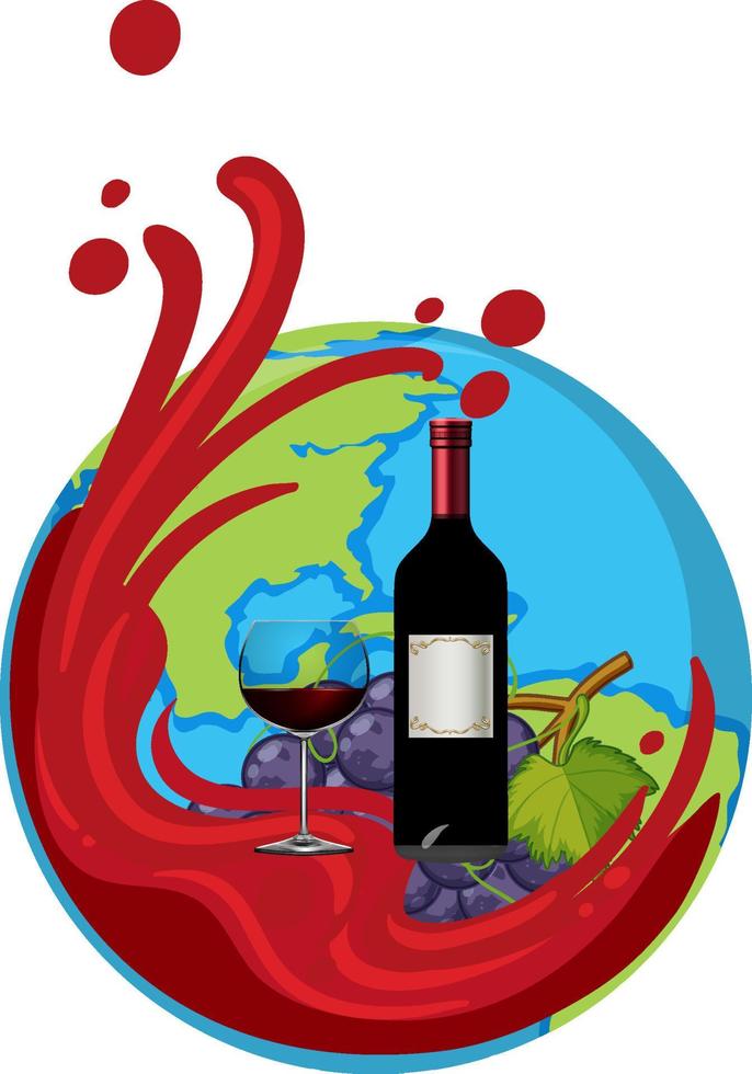 Drinking red wine concept vector