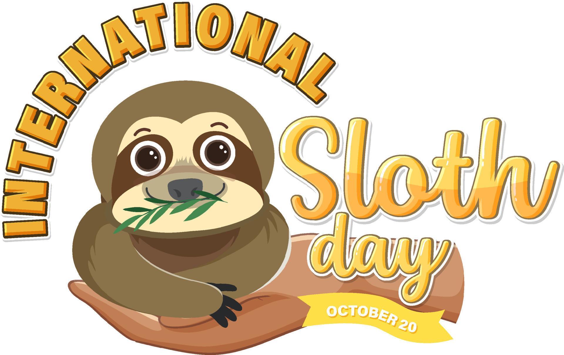 International sloth day banner concept vector 10516477 Vector Art at