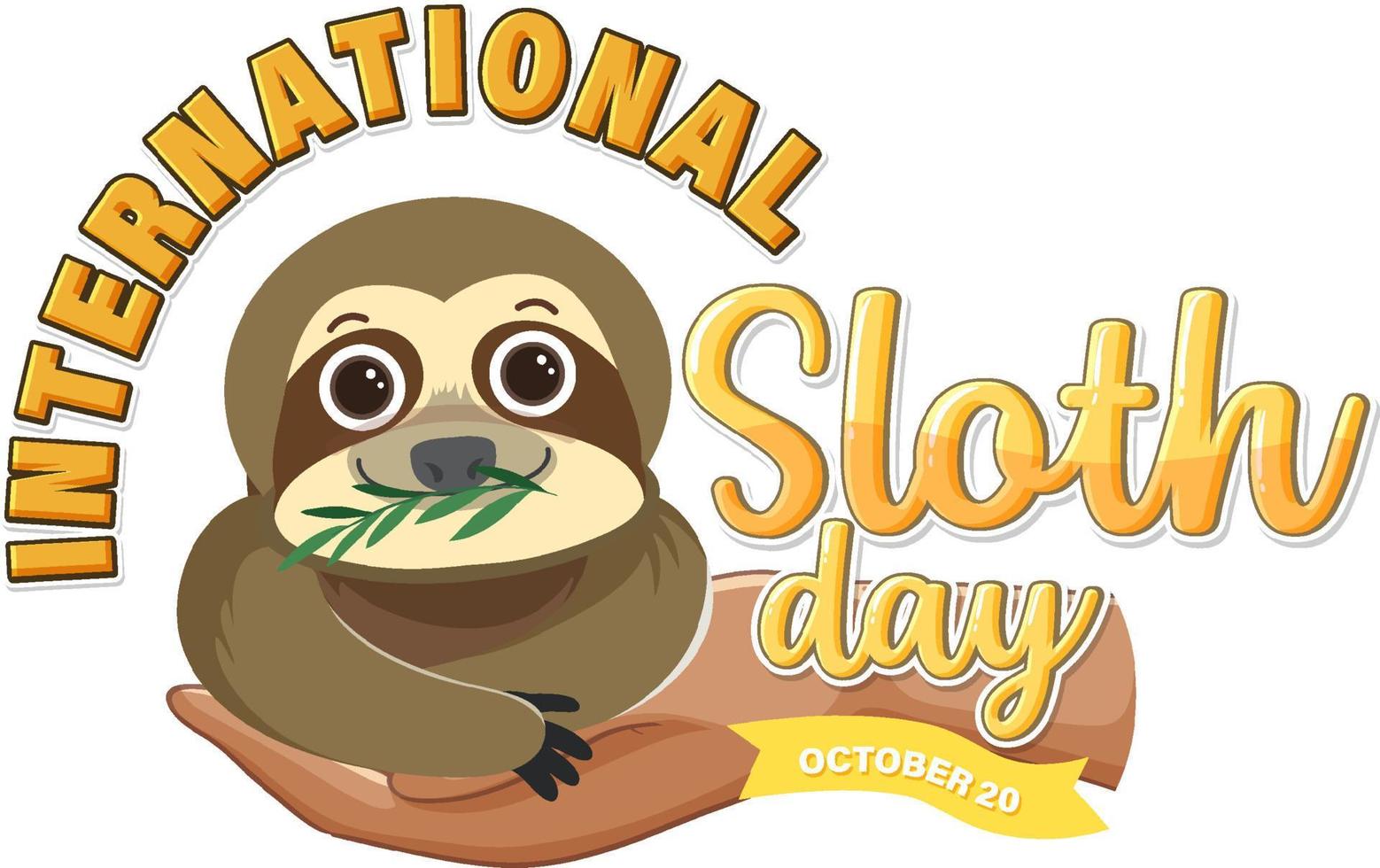 International sloth day banner concept vector 10516477 Vector Art at