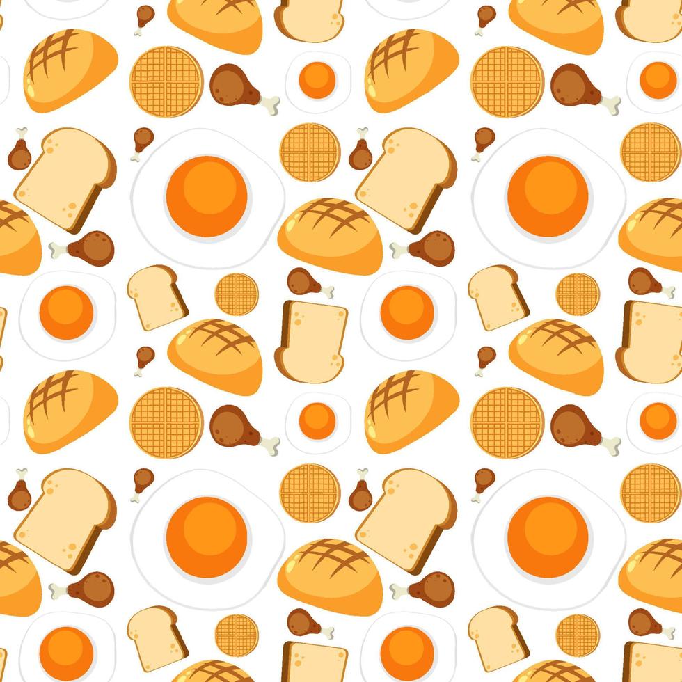 Food and dessert seamless pattern vector