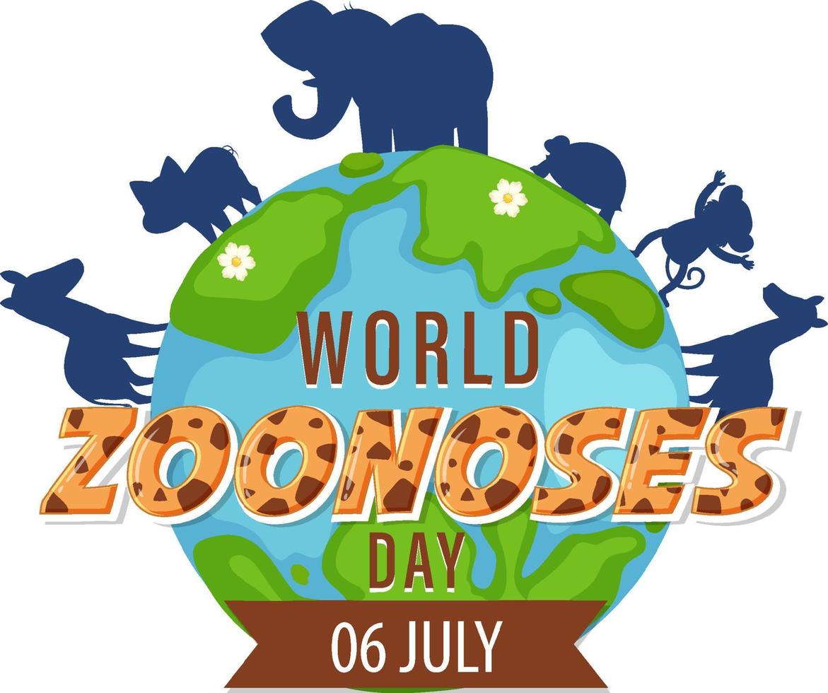 diseño del logotipo del día mundial de las zoonosis vector