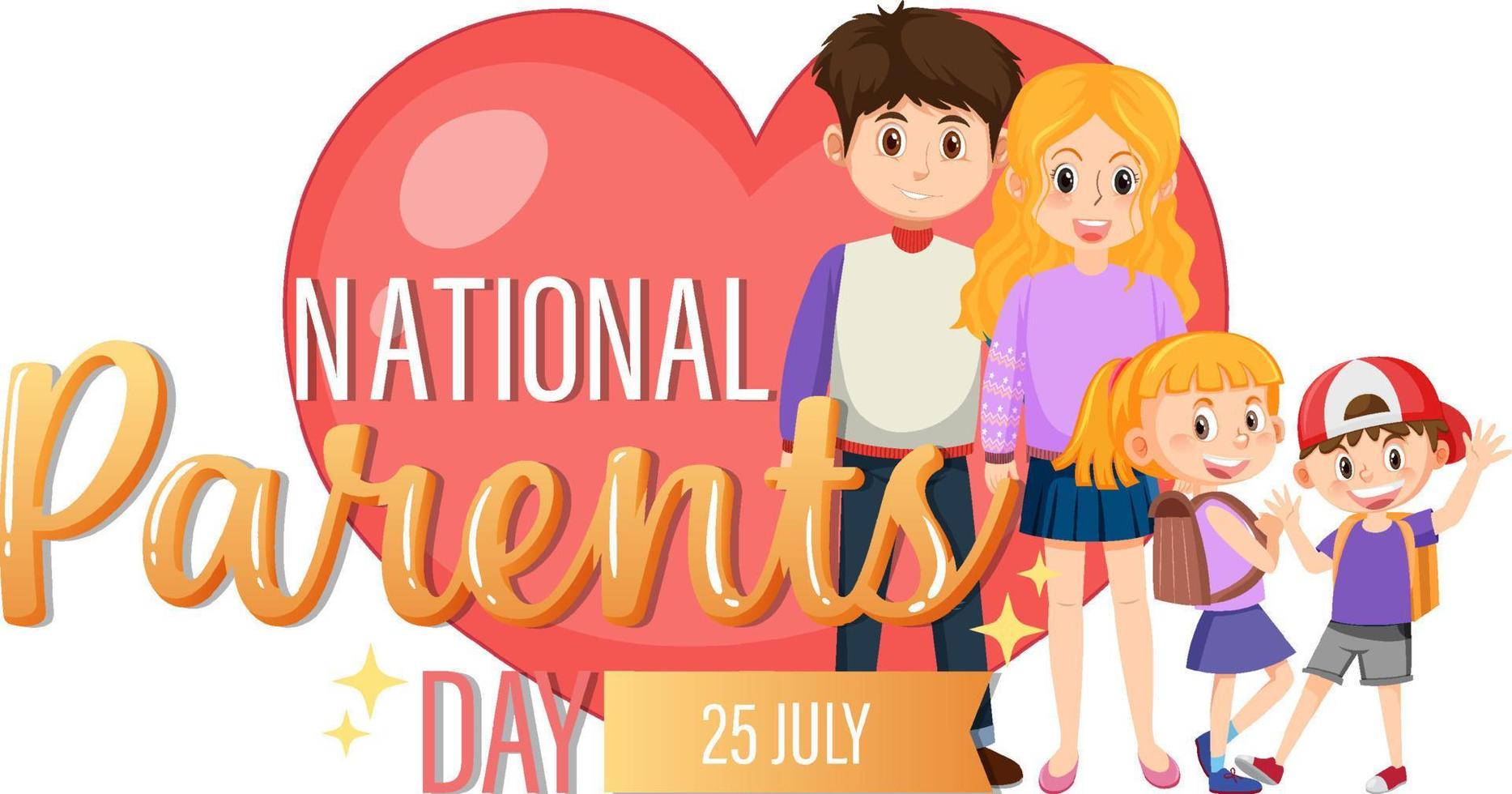 National Parents Day banner design vector