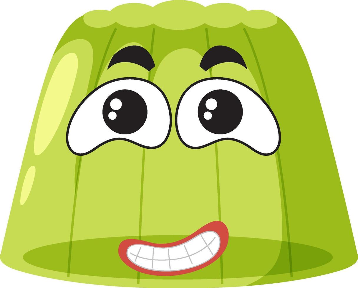 Green gelatine jelly with facial expression vector