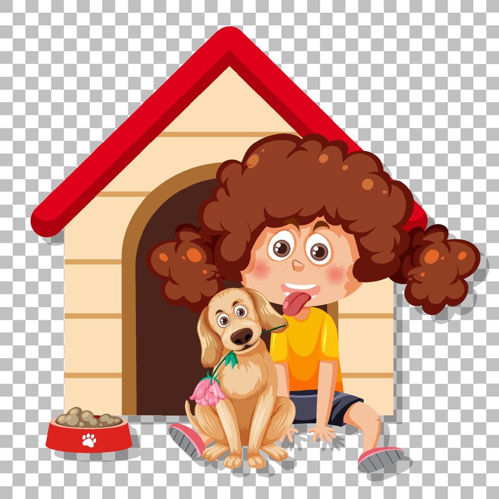 A girl with her dog cartoon character vector