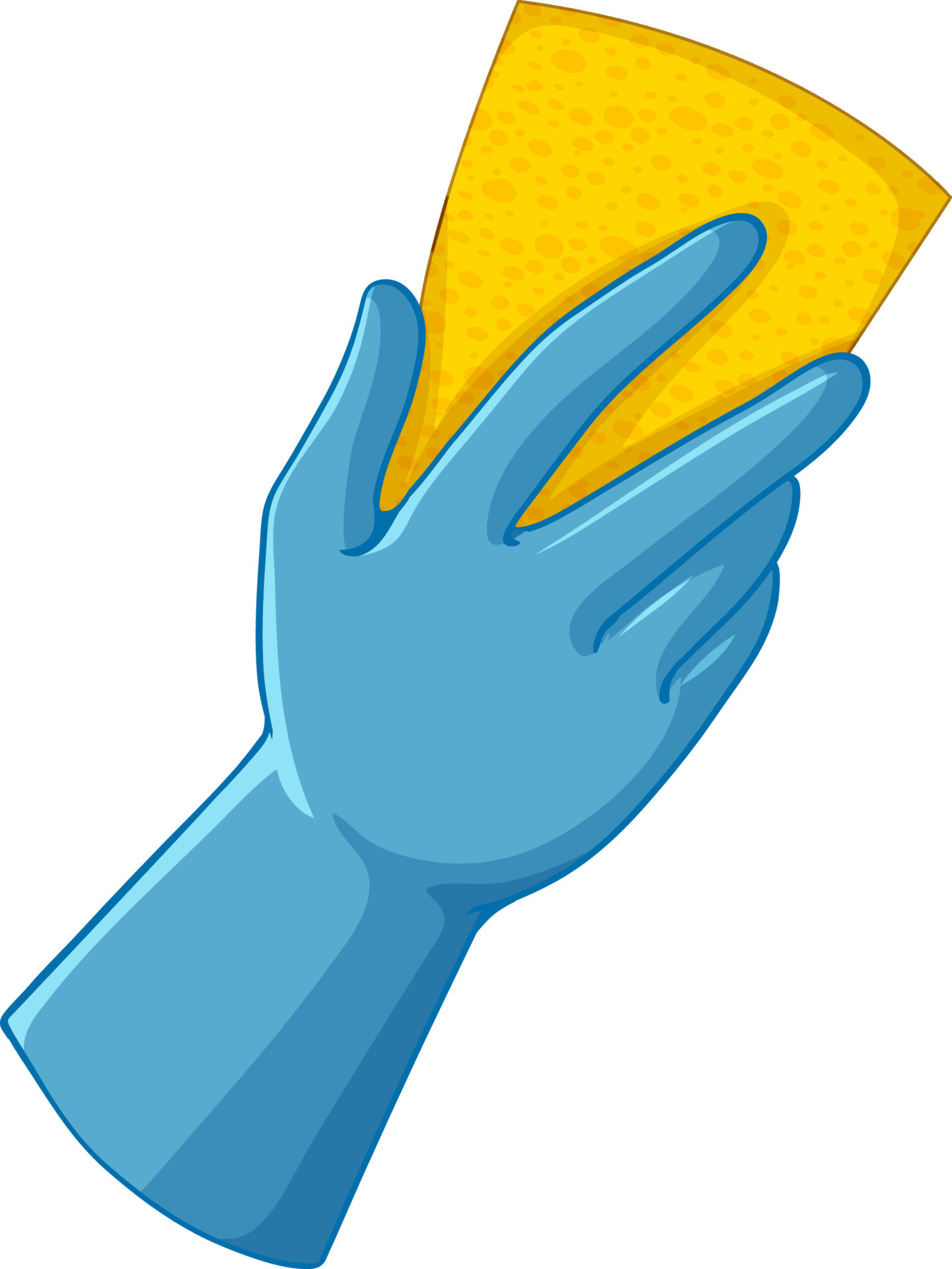 Human hand wearing glove holding sponge for cleaning 10516643 Vector