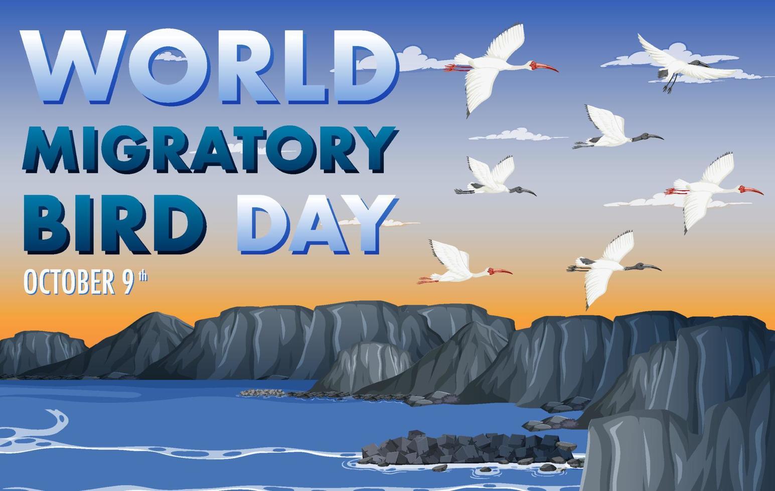 World Migratory Bird Day Banner Template vector