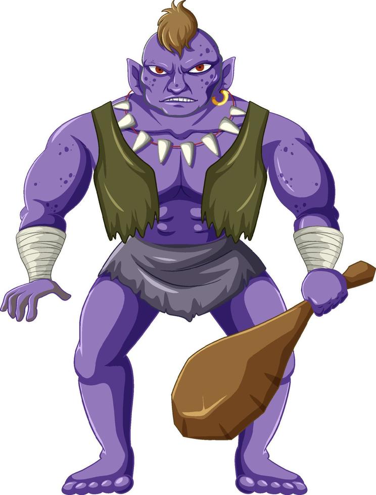 Orc cartoon character isolated vector
