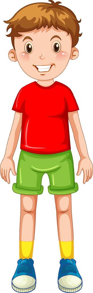 un niño con dibujos animados de camiseta roja 10516899 Vector en Vecteezy