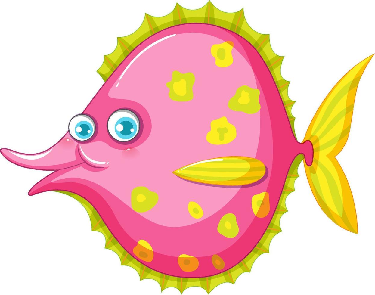 A cute halibut fish on white background vector