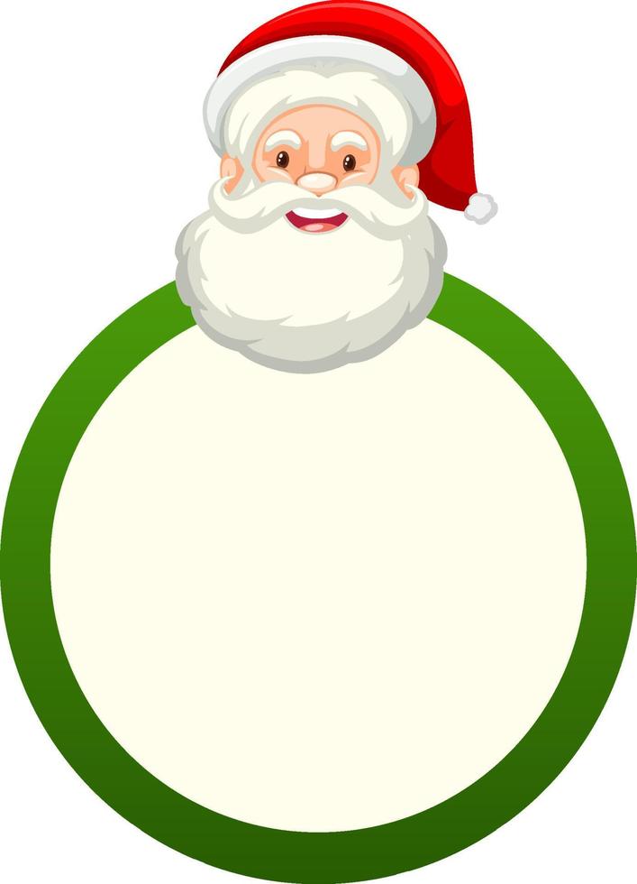 Empty round board template with Santa Claus vector