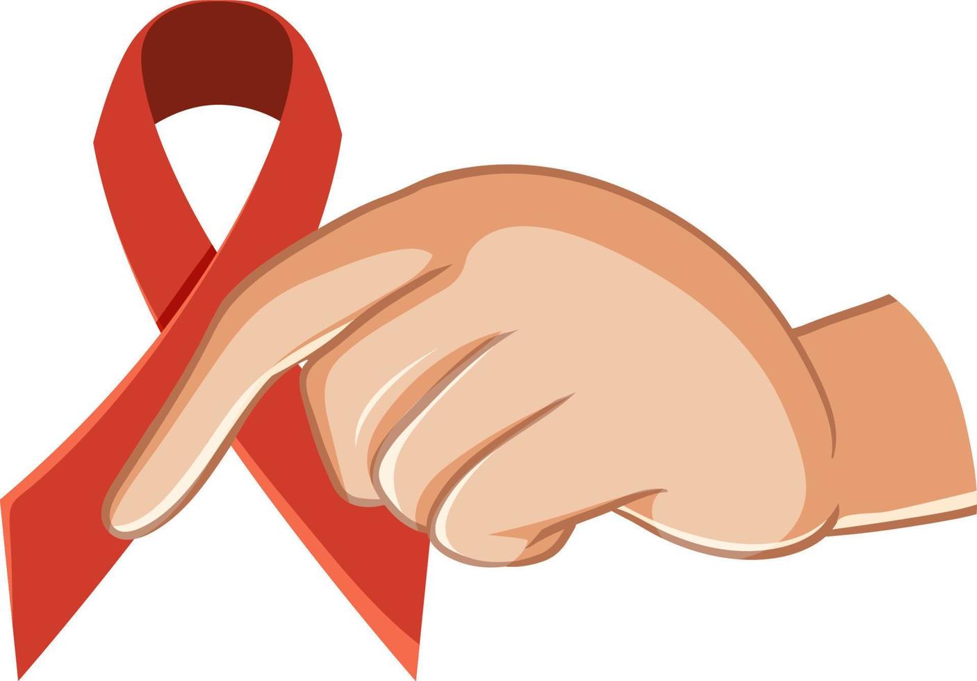 Red ribbon AIDS HIV symbol vector