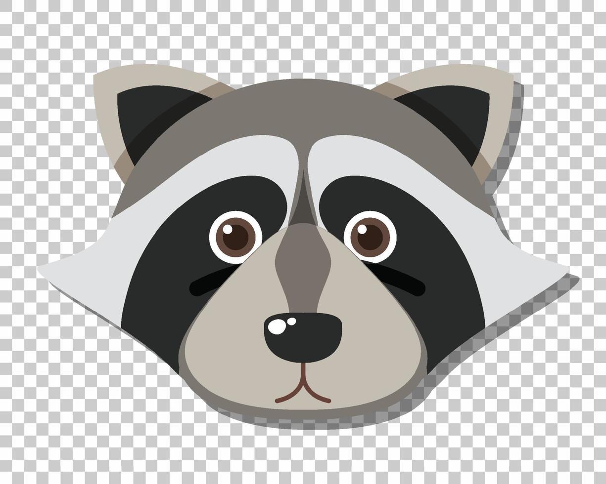 Cute raccoon head in flat cartoon style vector