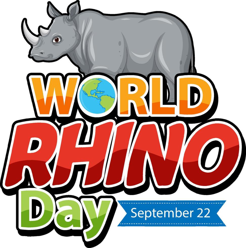 World Rhino Day September 22 vector