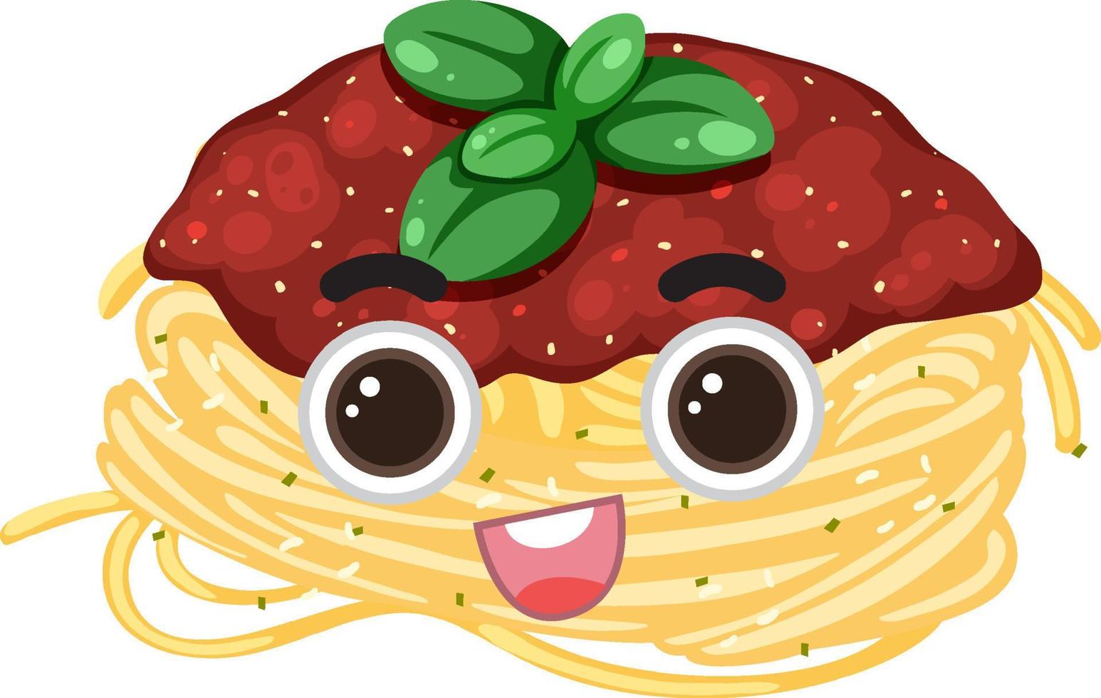 Cute spaghetti cartoon character vector