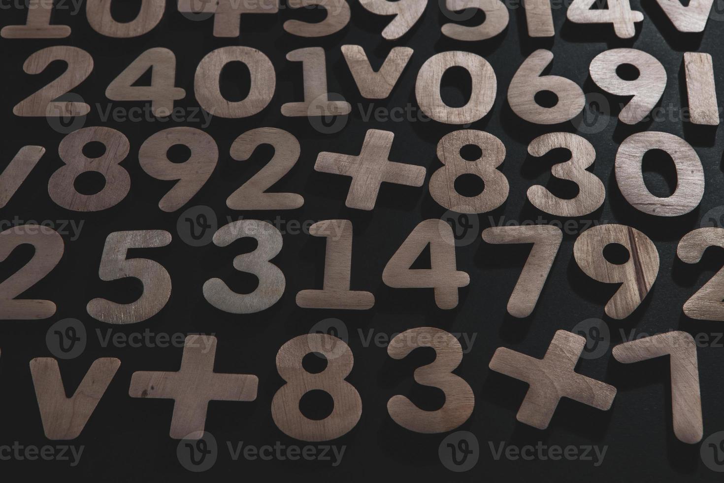 Colorful wooden colorful numbers background. Numbers texture abstraction. Global economy crisis concept photo