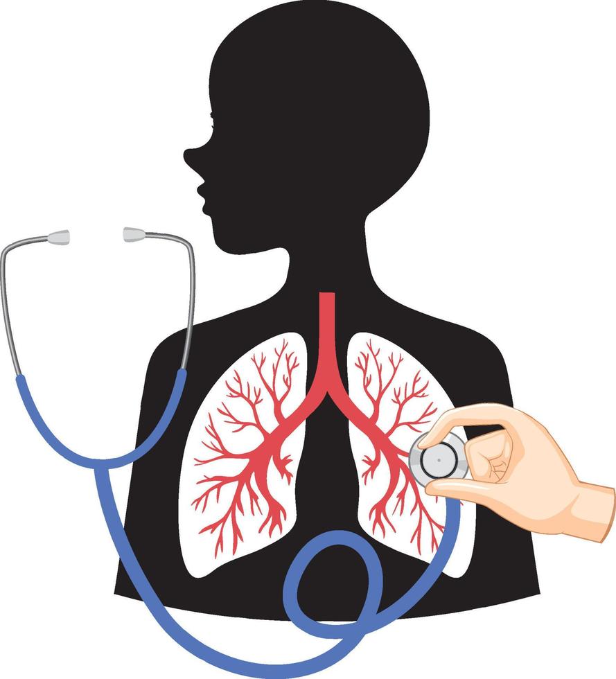 vector de icono humano de pulmones