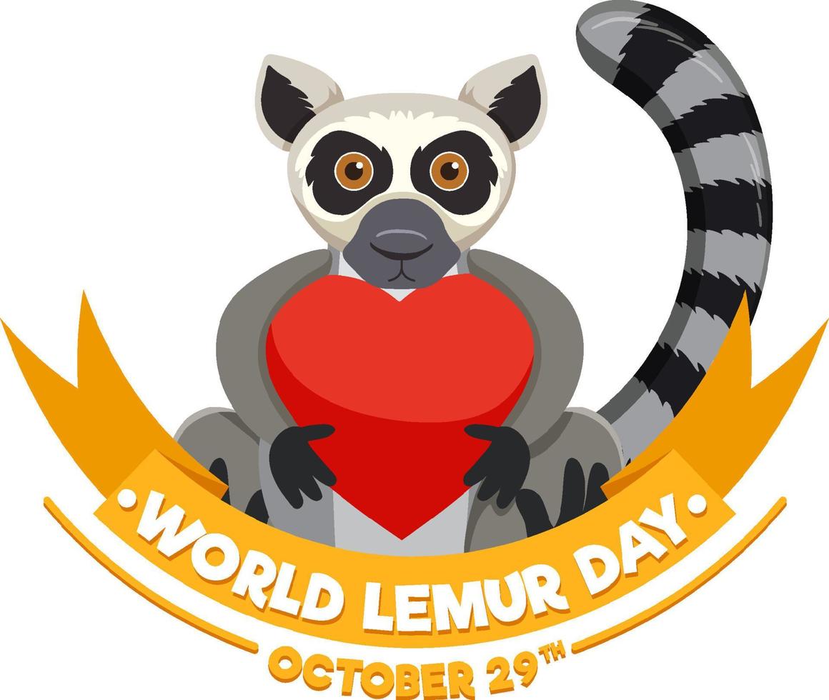 World Lemur Day Banner Design vector