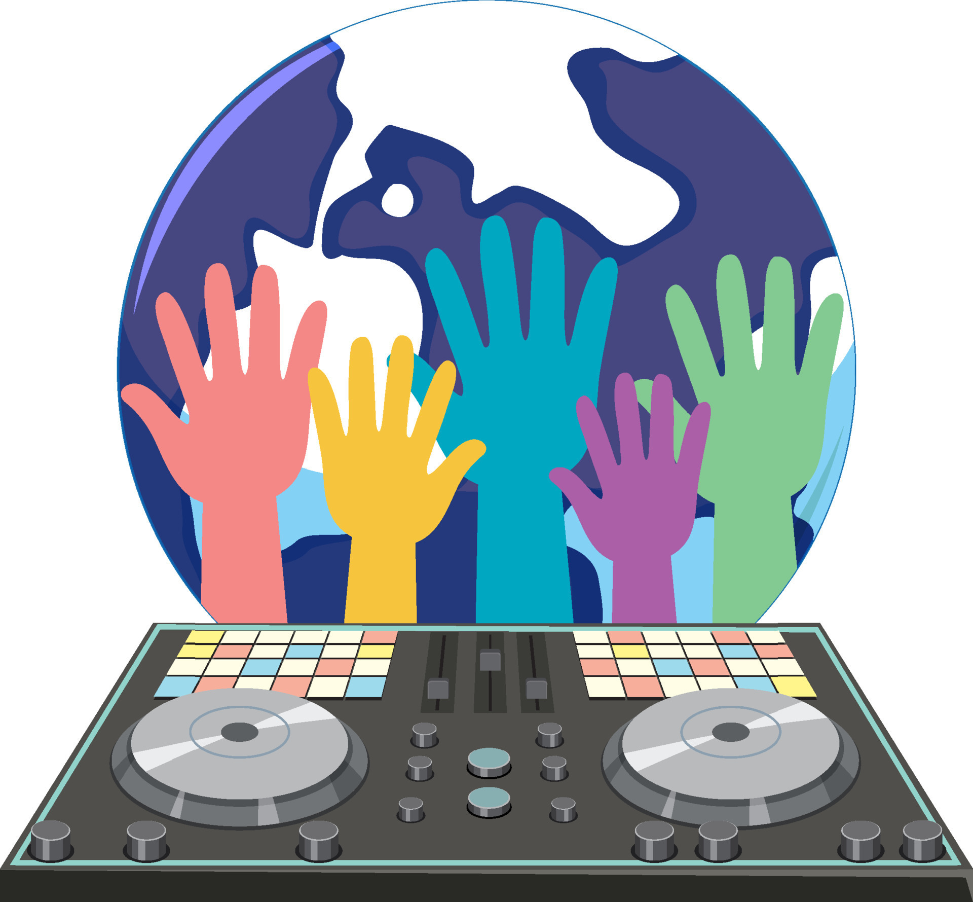 Music DJ controller icon on white background 10517299 Vector Art at