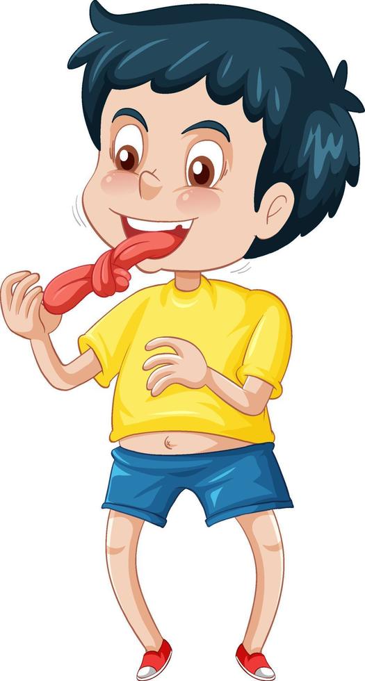 Boy cartoon character with tongue twister vector