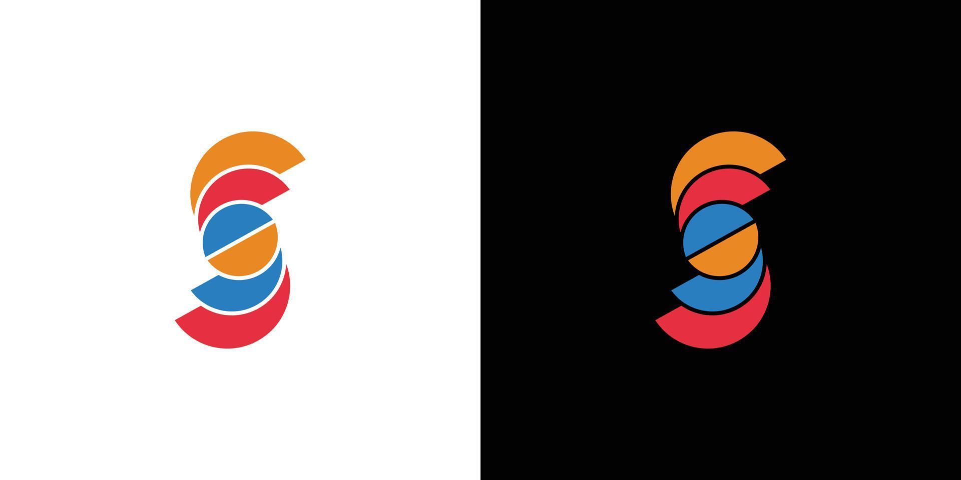 Unique and colorful initial letter S logo design vector