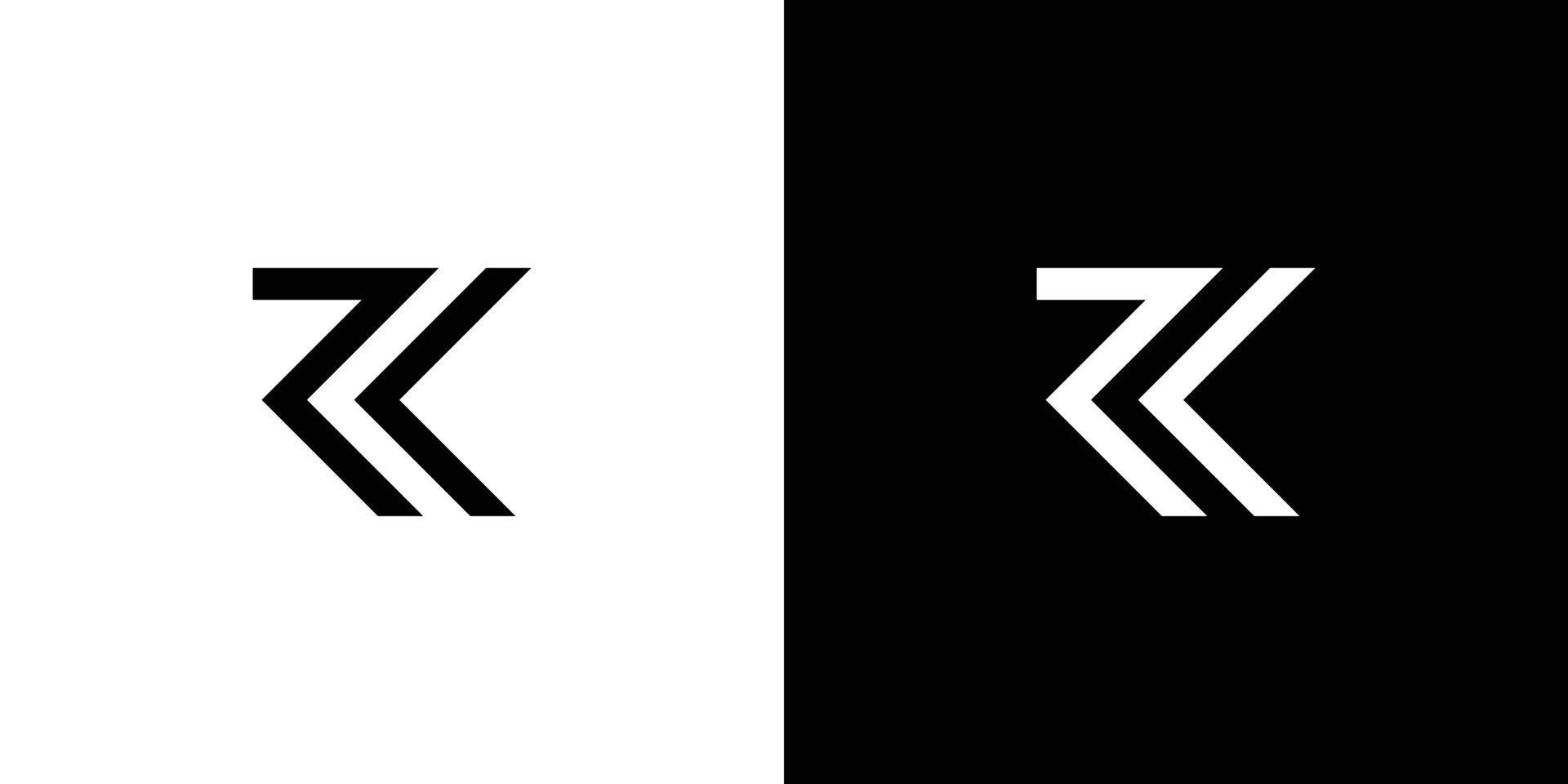 Modern and sophisticated letter RK initials logo design vector