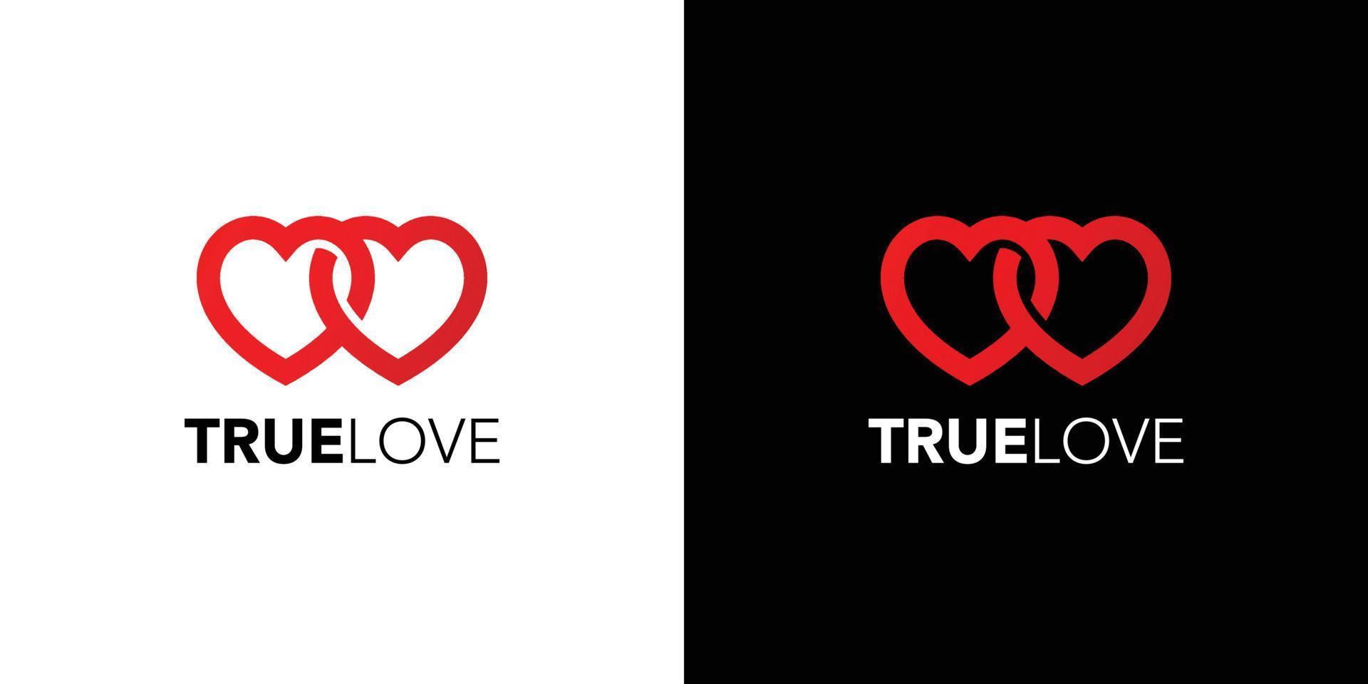 Modern and attractive true love logo design vector