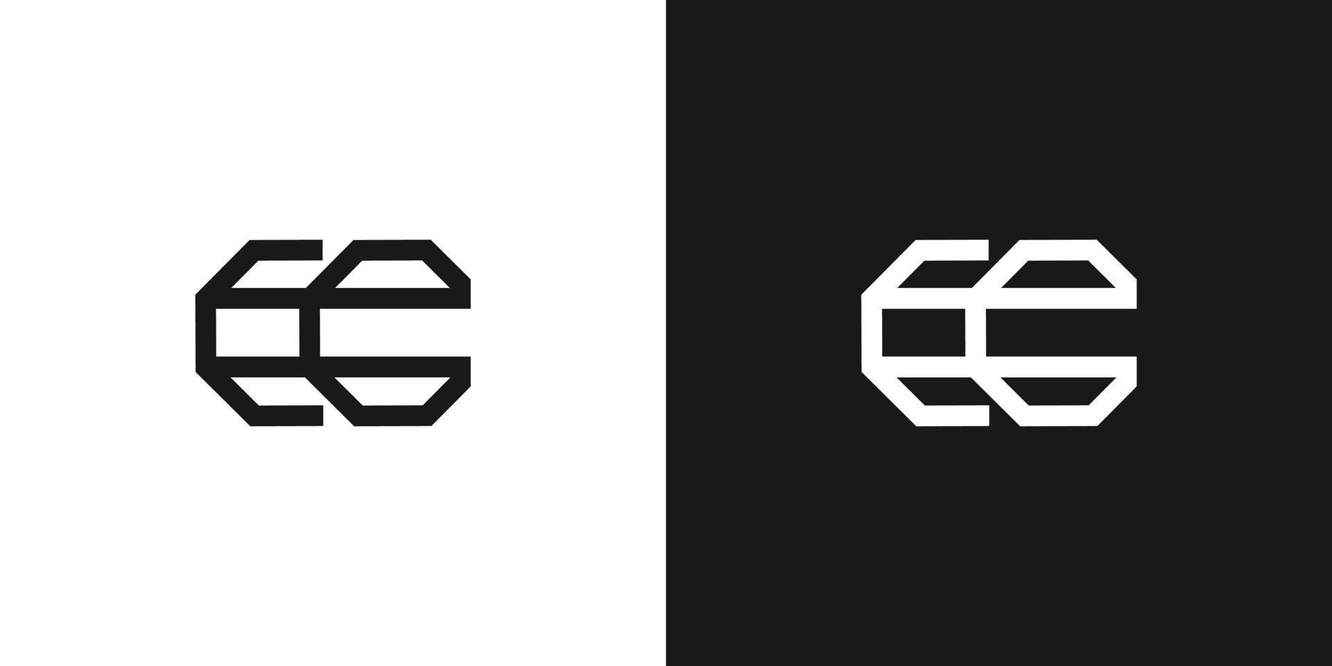 diseño moderno y fuerte del logotipo de las iniciales de la letra ec vector