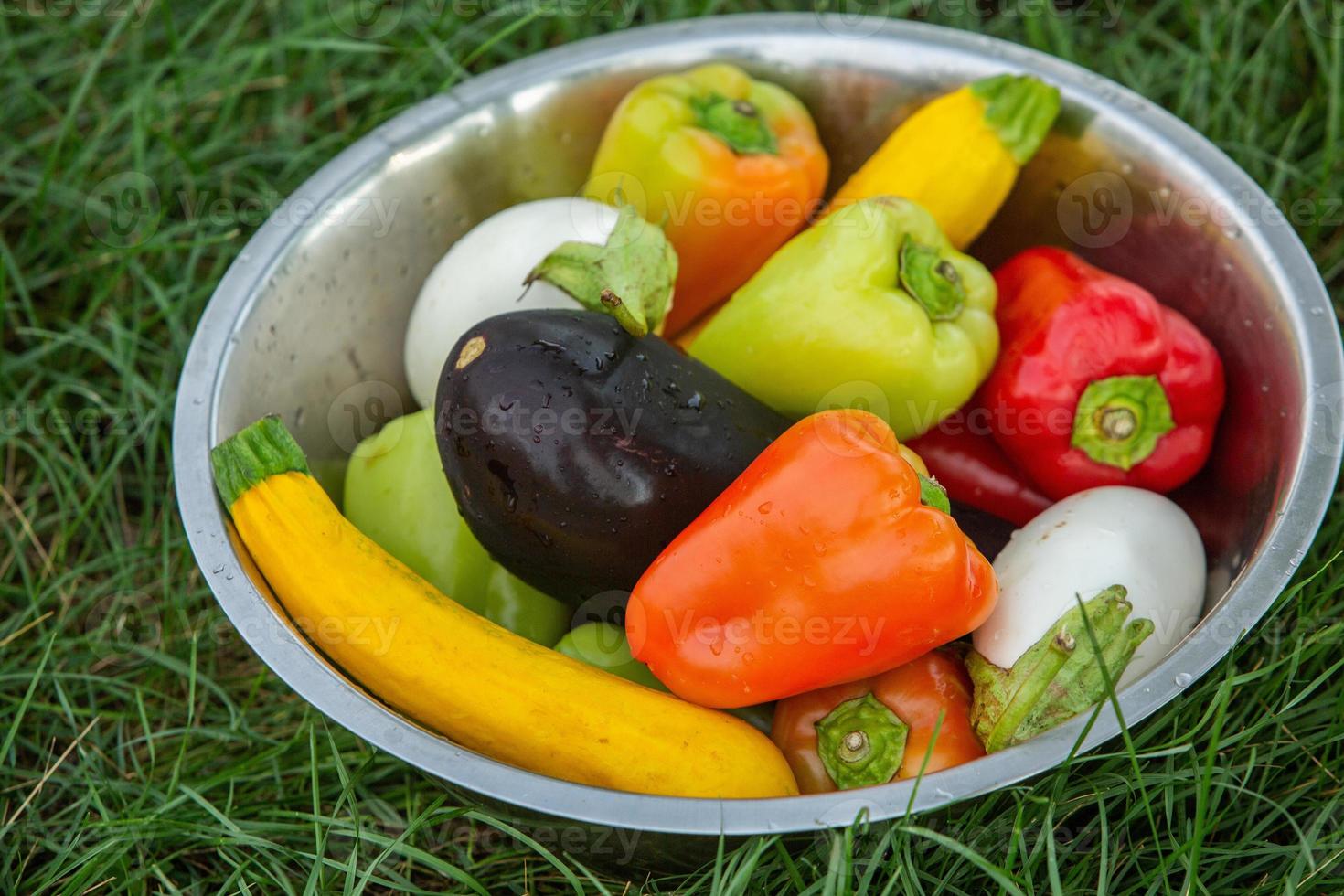 Fresh vegetables in a deep tray photo