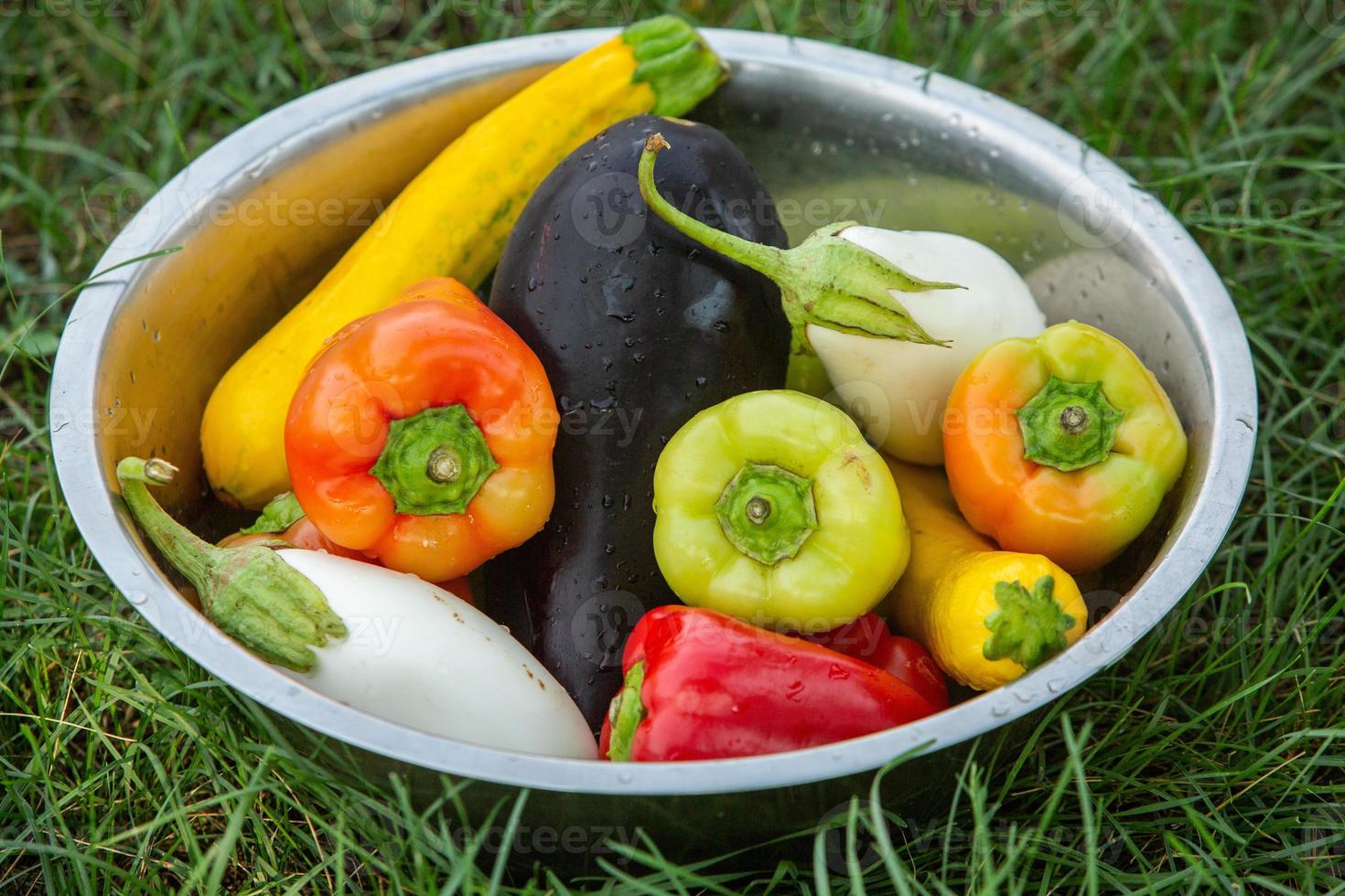 Fresh vegetables in a deep tray photo