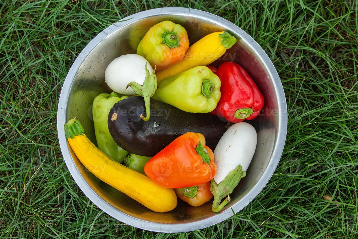 Fresh vegetables in a deep tray photo