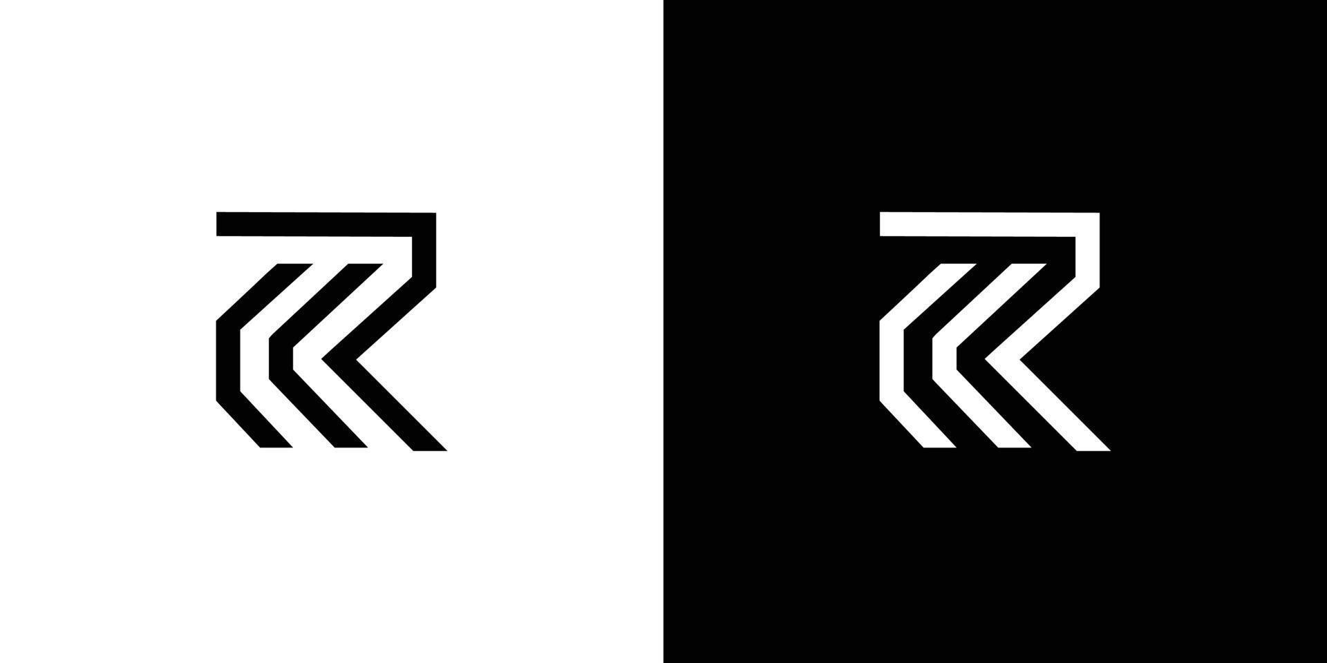 diseño moderno y fuerte del logotipo de las iniciales cr de la letra vector