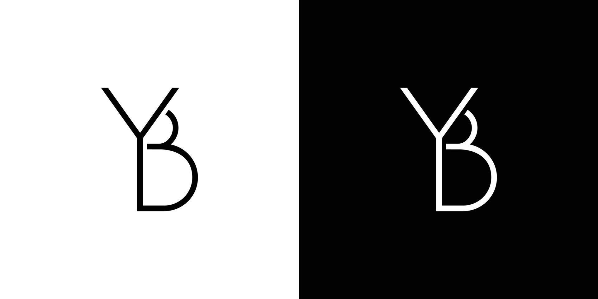 Modern and unique letter YB initials logo design vector