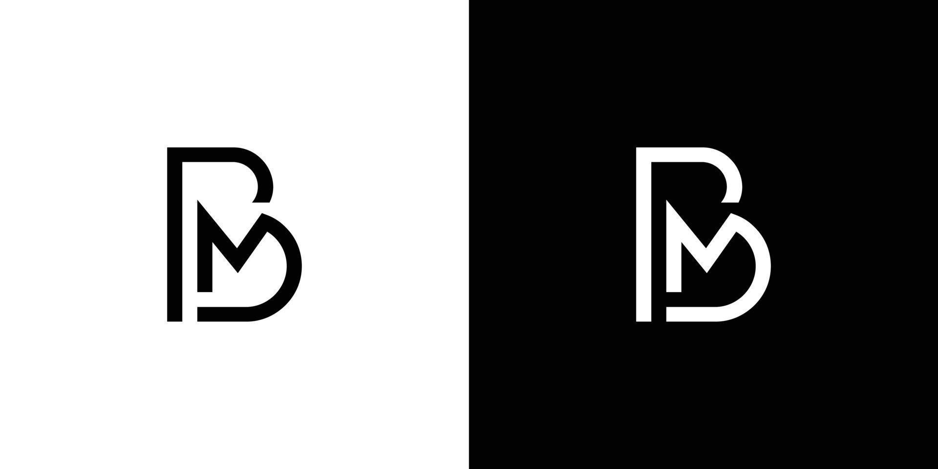 Modern and professional letter BM initials logo design vector