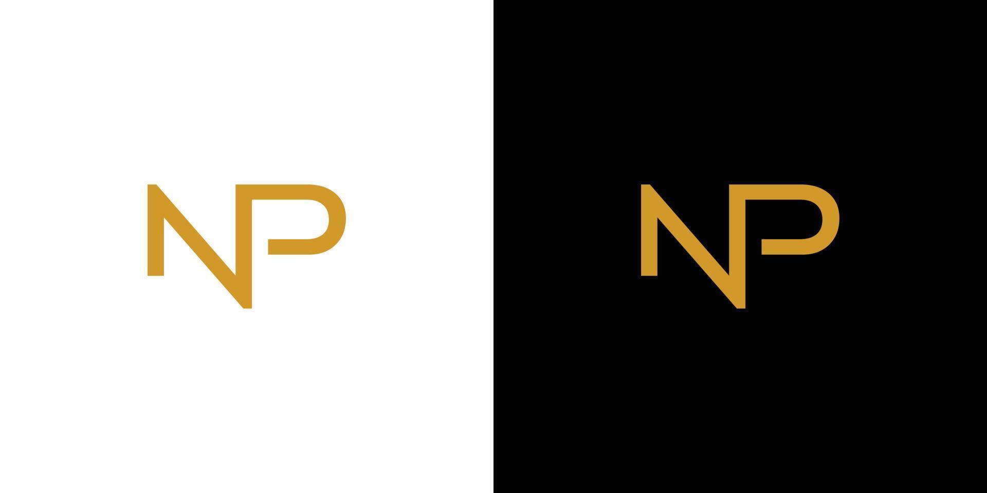 Modern and professional letter NP initials logo design vector