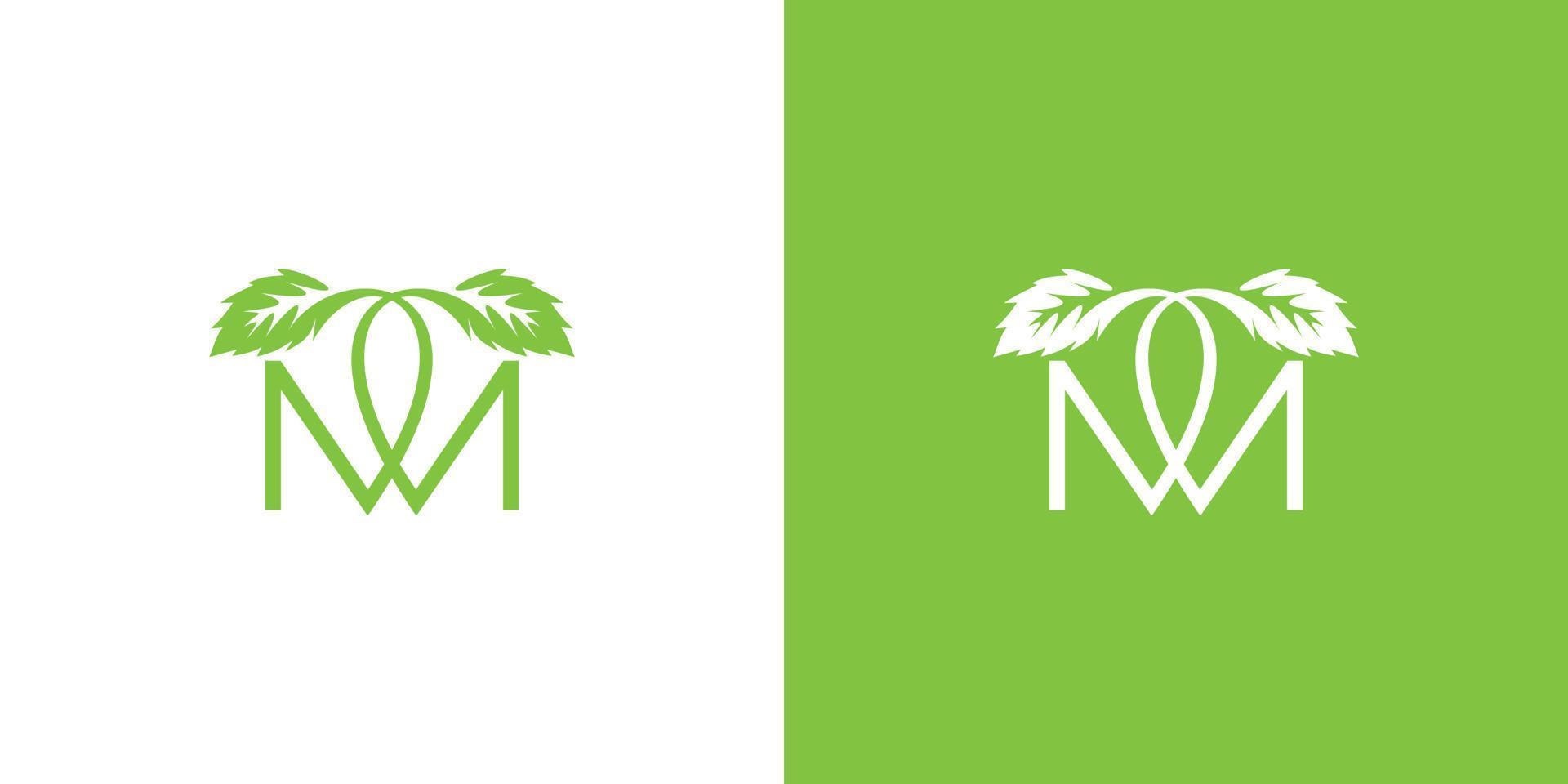 diseño moderno y natural del logotipo de las iniciales de la letra m 4 vector