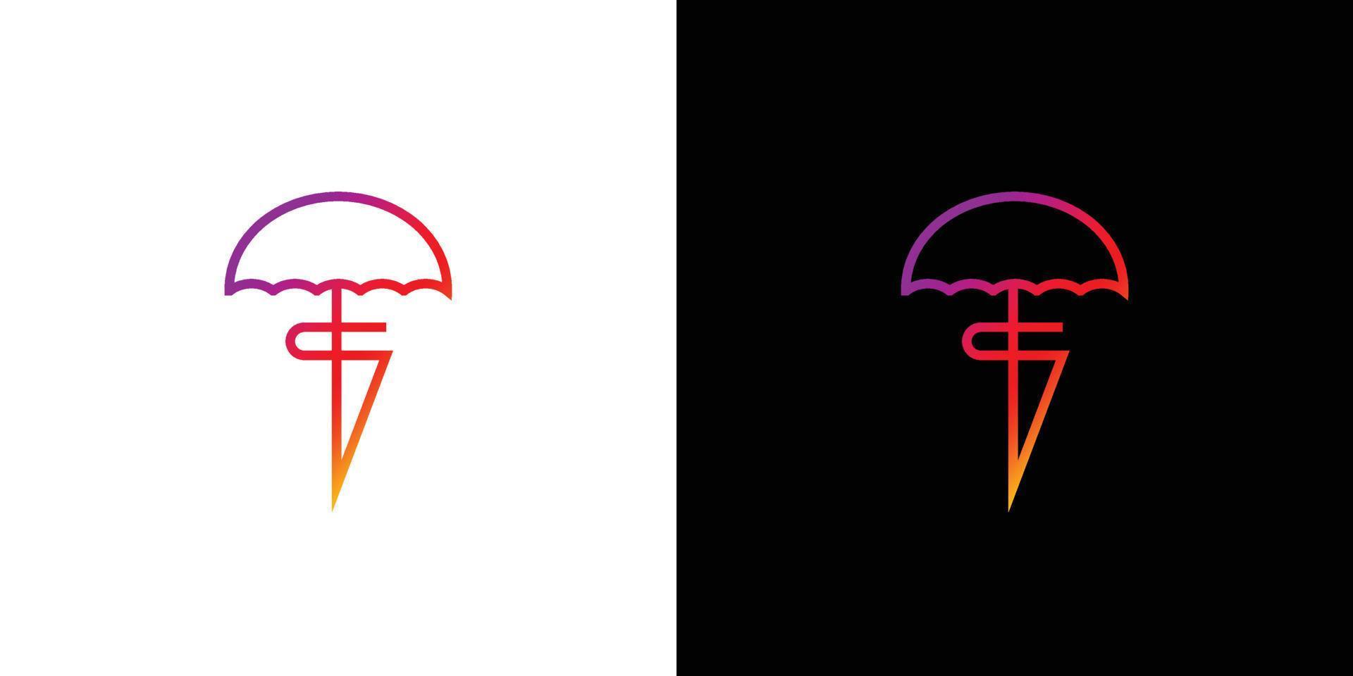 Modern and attractive letter S initials umbrella logo design vector