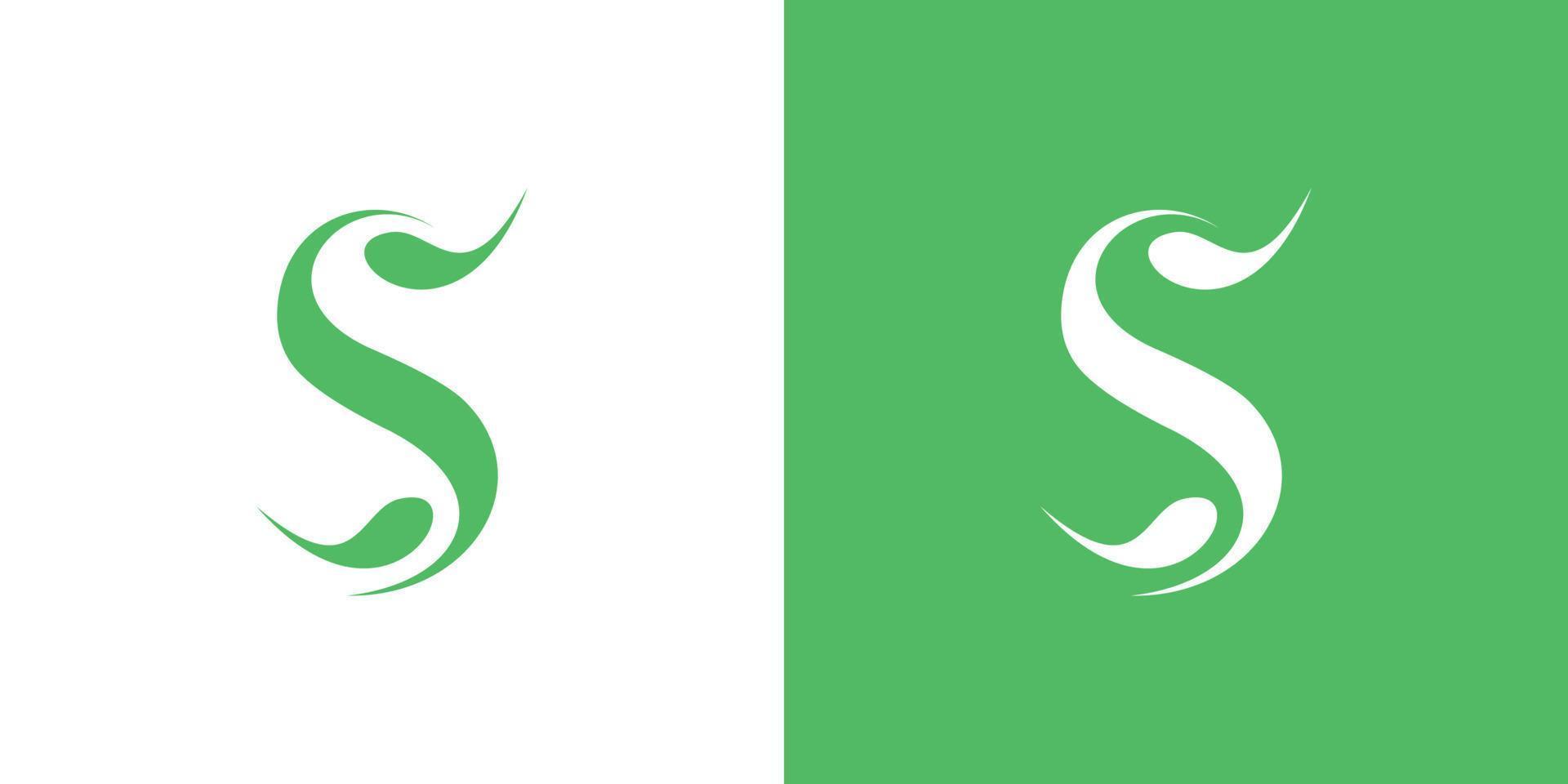 Natural and professional S leaf initials logo design vector