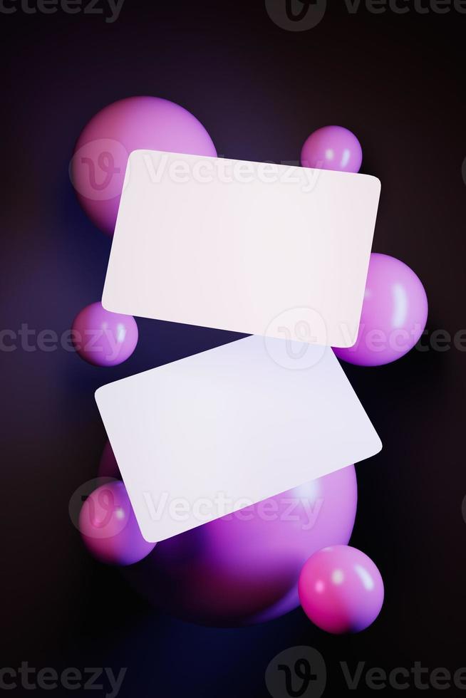 Bonus discount and gift card 3d render mockup. photo