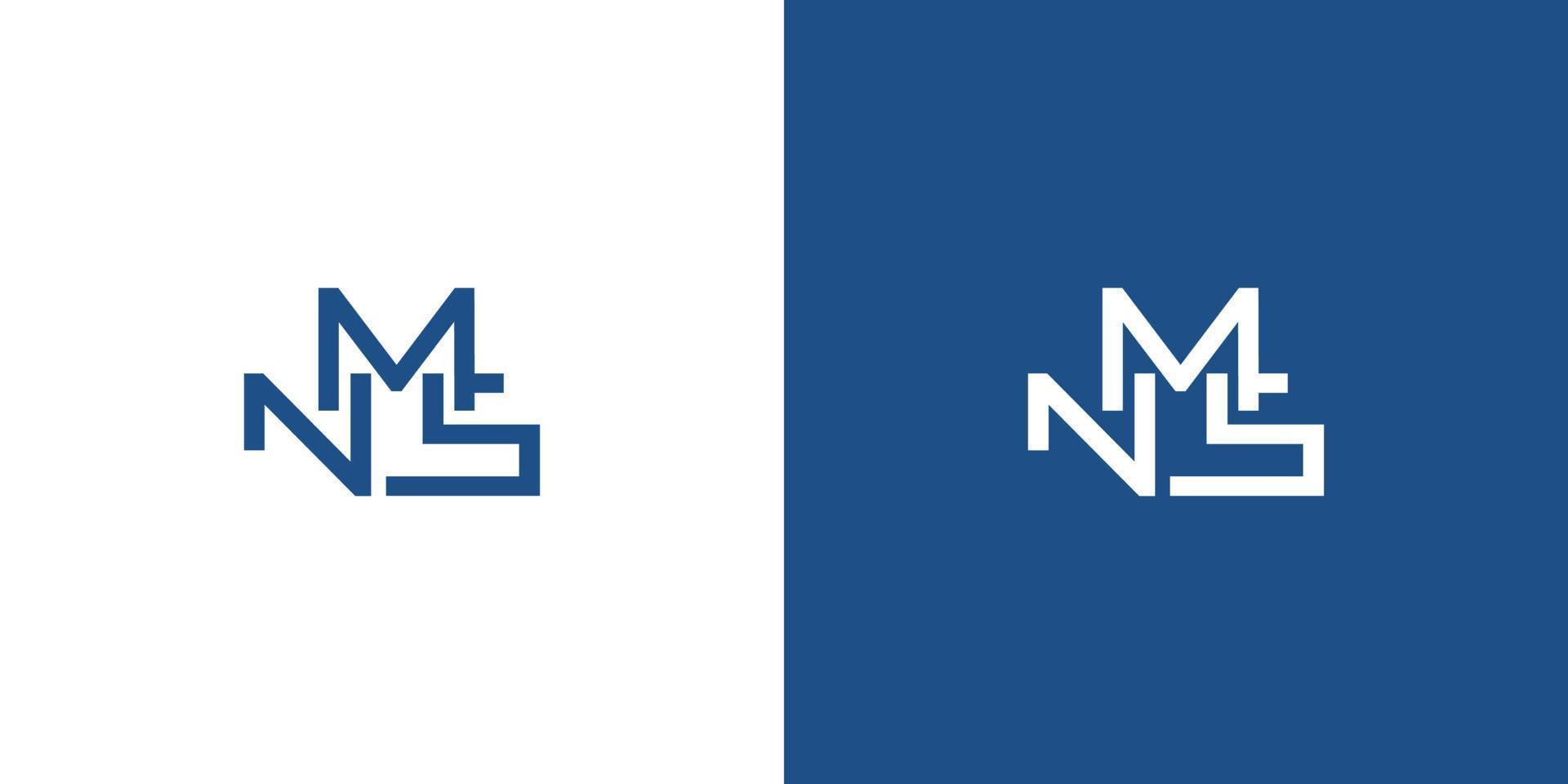 Modern and strong letter NMS initials logo design 2 vector