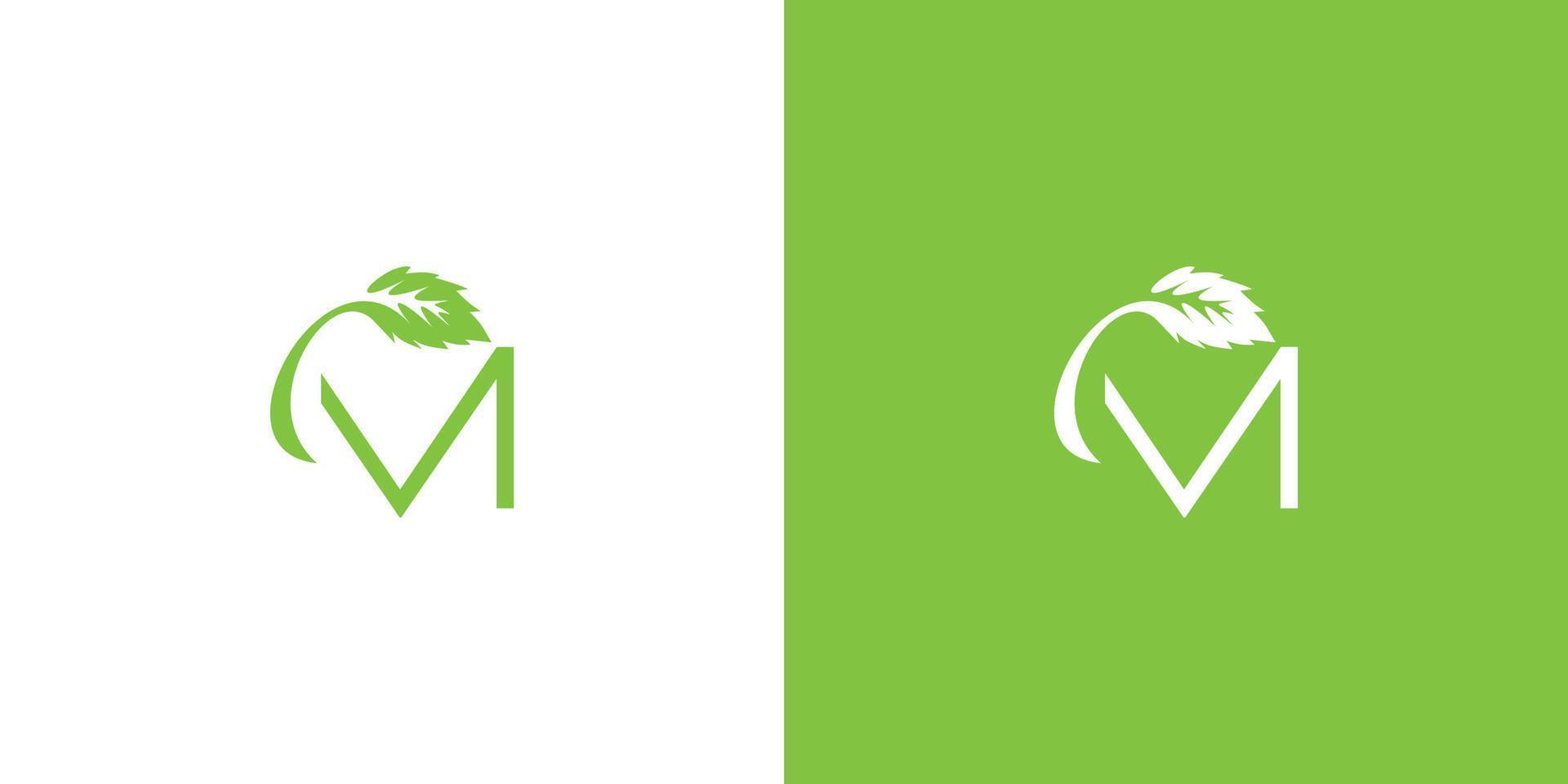 Modern and natural letter M initials logo design vector