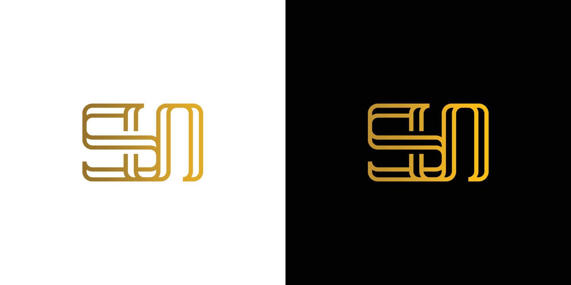 Modern and elegant letter SN initials logo design vector