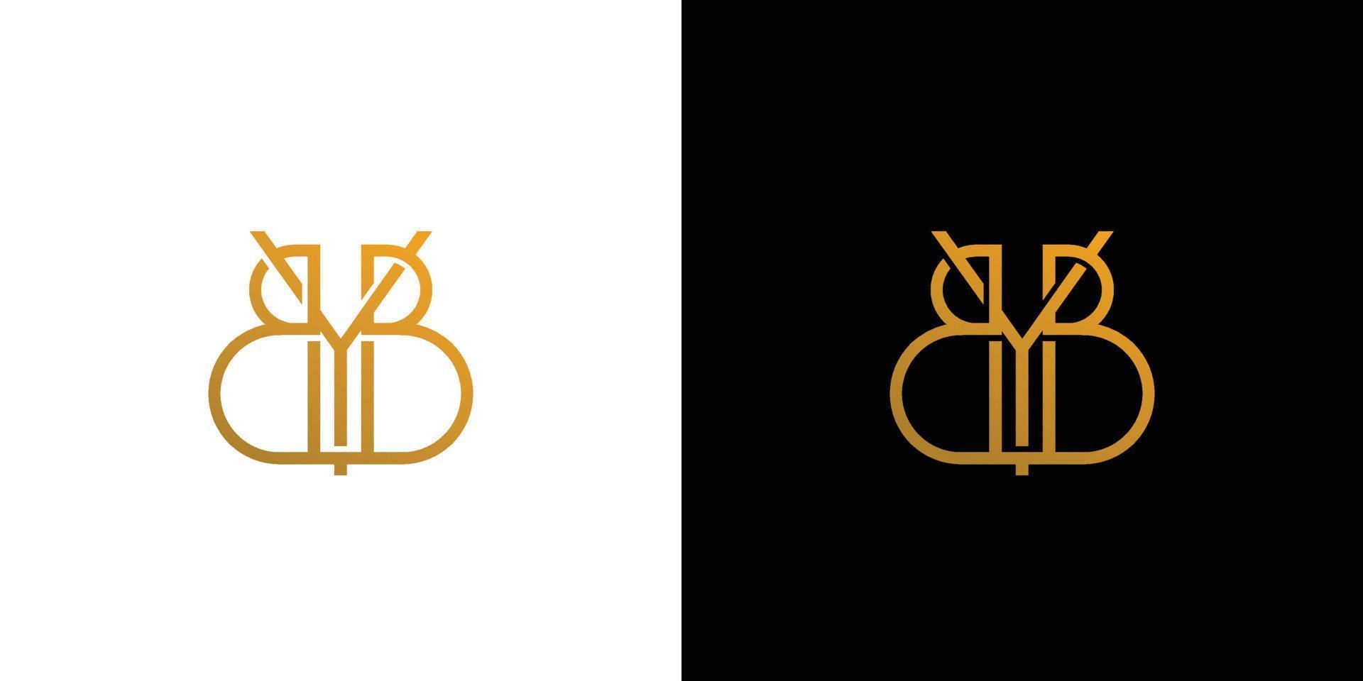 las iniciales logo letra byb diseño elegante y lujoso vector