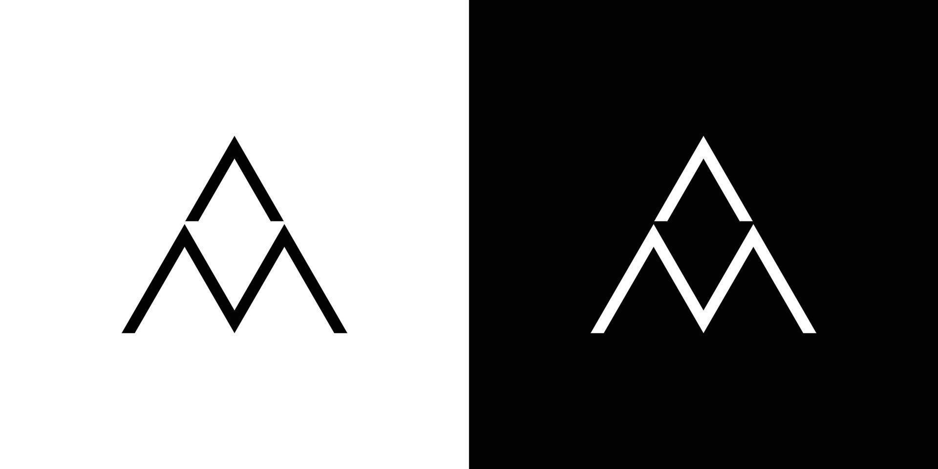 diseño de logotipo inicial de letra am moderno y profesional vector