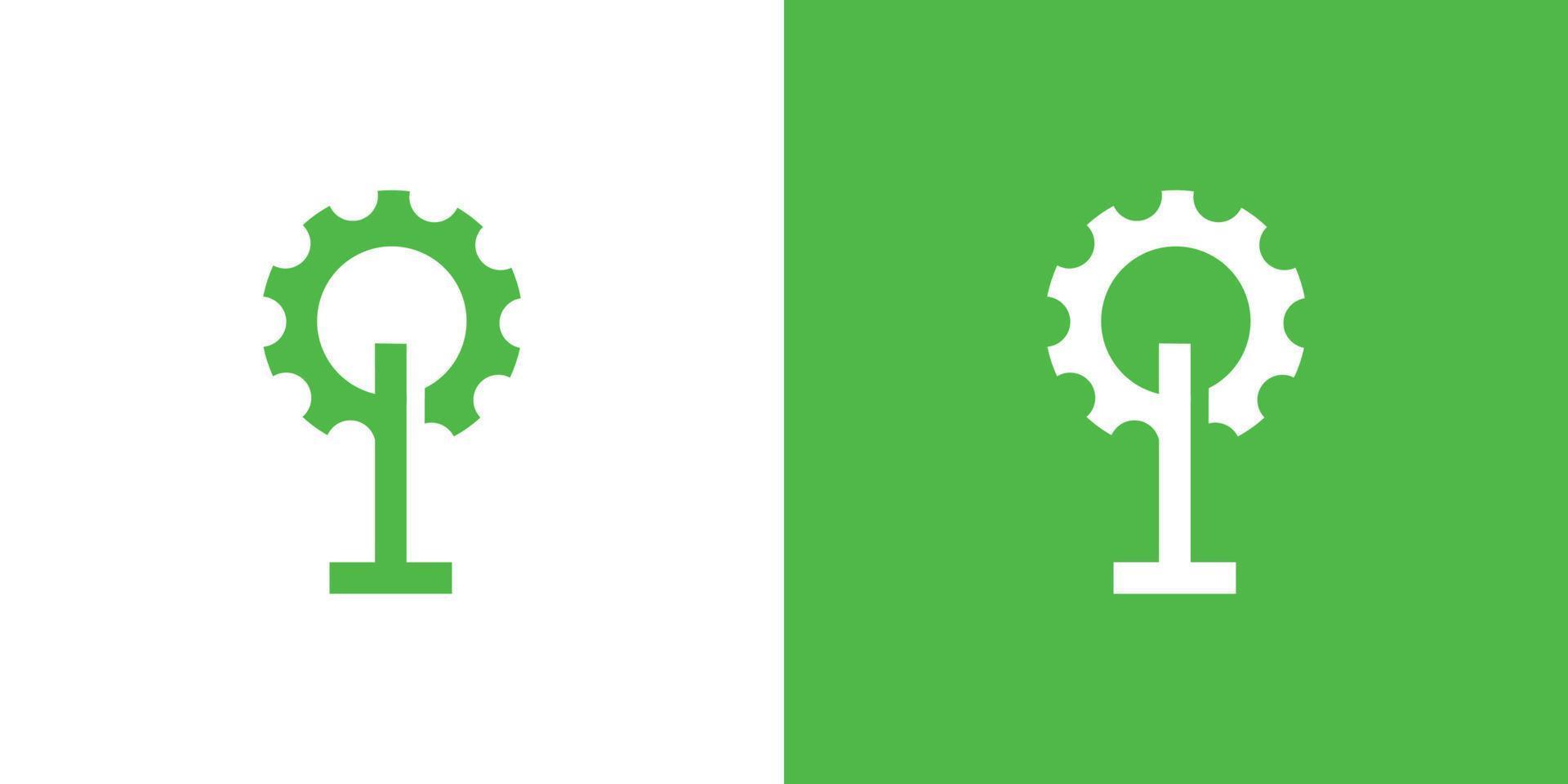 diseño de logotipo mecánico de árbol de engranajes único y moderno vector