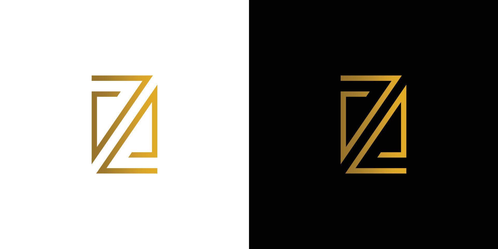 Modern and professional ZN initials logo design vector